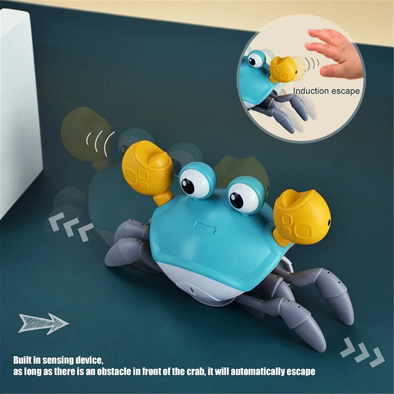 

Автоматическая Индукционная мини-игрушка-краб, модель электрического препятствия, милая музыка, Имитация животных, подарки, игрушки для детей