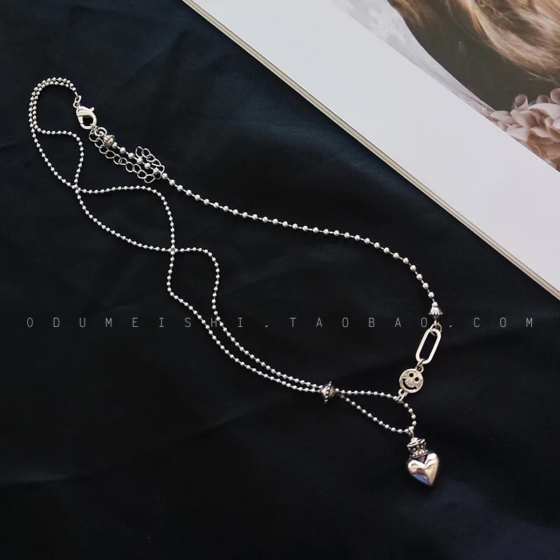 

Heart shape Smiley Pendants Clavicle Chain fashion personality Party Gift Lock Choker Design Prom Accessories Dainty Necklaces