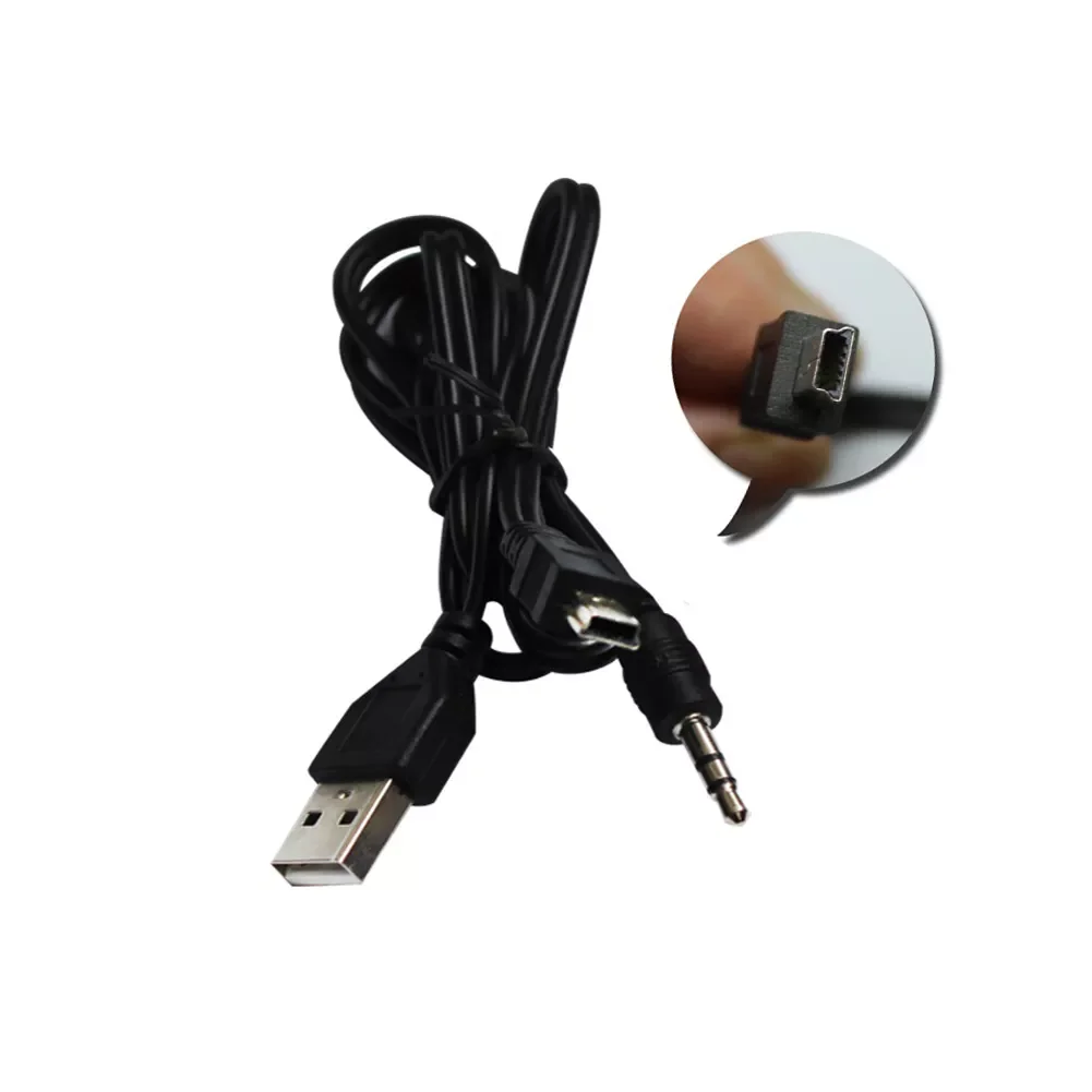 

2 In 1 USB Cable 3.5mm Jack AUX Cable+USB Male Mini USB 5 Pin Charge for Bluetooth Player Portable Speaker Date Cable Audio Wire