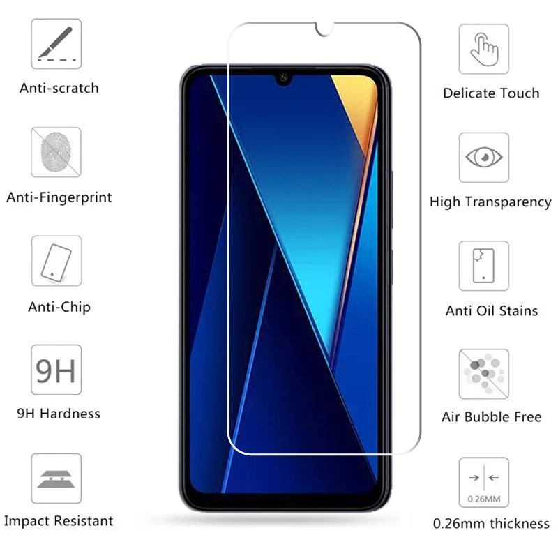 Полноразмерное стекло для Xiaomi Poco C65 защита экрана закаленное Защитная пленка