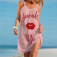 beach dress sweet summer dresses woman 2022 sling y2k taste me boho kiss me party sleeveless sexy xoxo womens sundresses loose