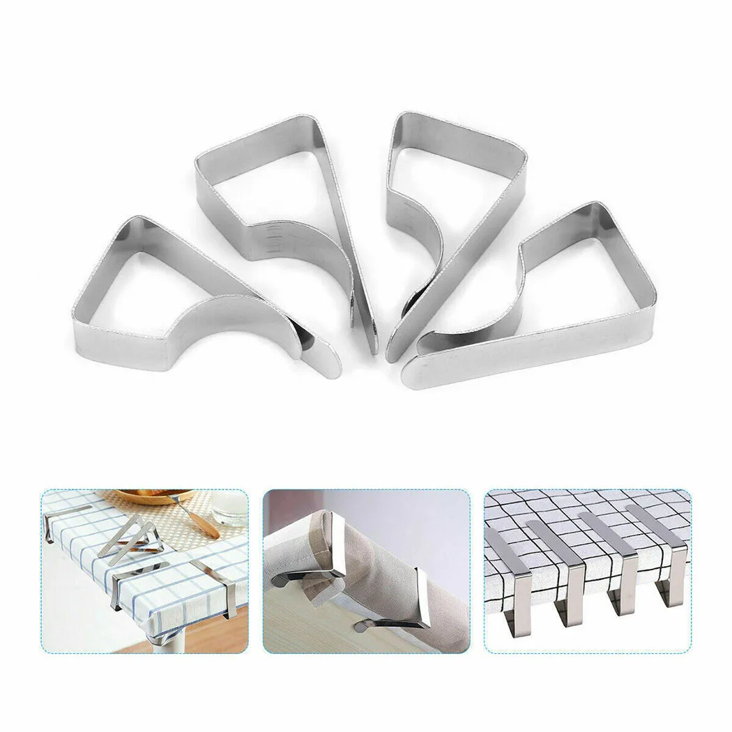 

8pcs Picnic Table Cloth Holders Table Cloth Cover Clamps Stainless Steel Tablecloth Clips For Outdoor Parties Weddings Camping