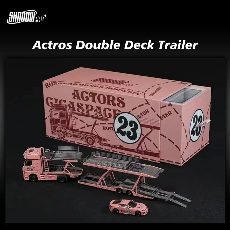 In Stock GCD Shadow Pro 1:64 Actros Double Deck Trailer Spoon Include FD2 Diecast Diorama Car Model Collection Miniature Toys