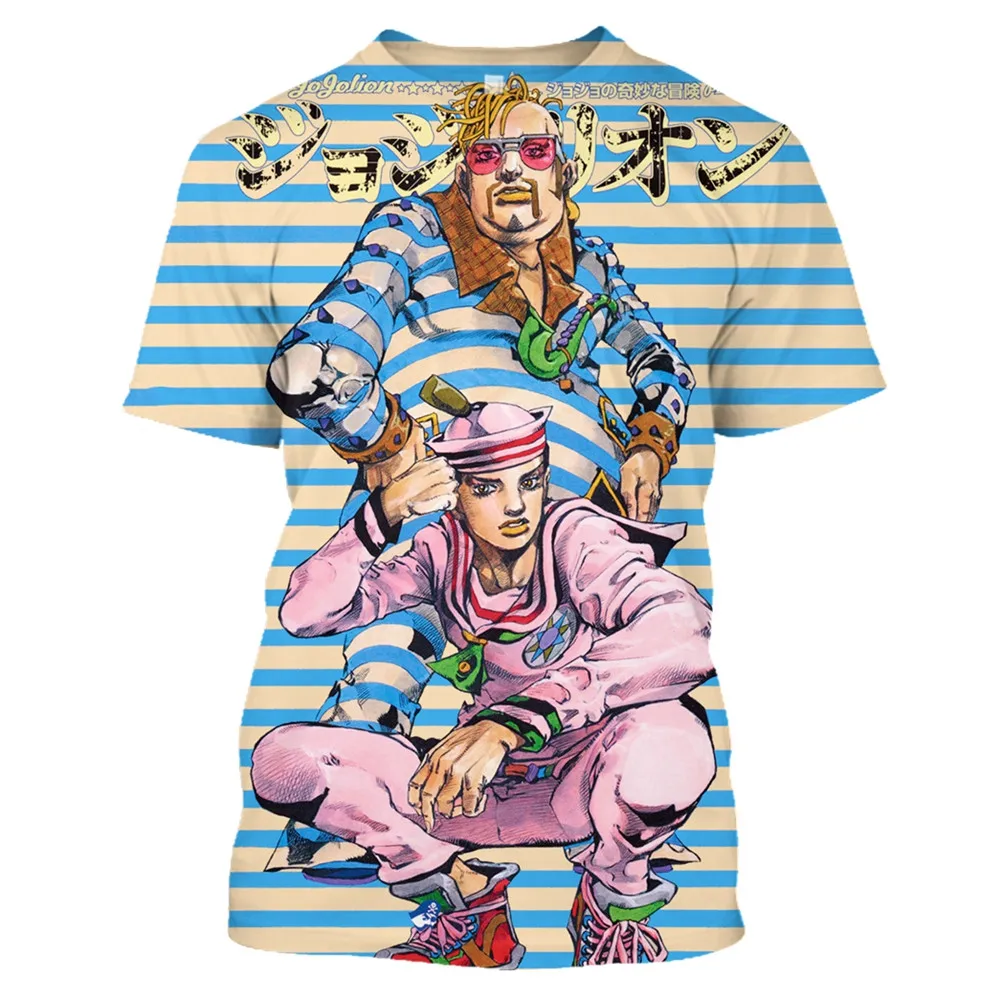 

Футболка с 3D-принтом аниме для мужчин и женщин, невероятная Мужская футболка в стиле Харадзюку, Джоджо, хип-хоп, авантур, рок Рубашки, Топы