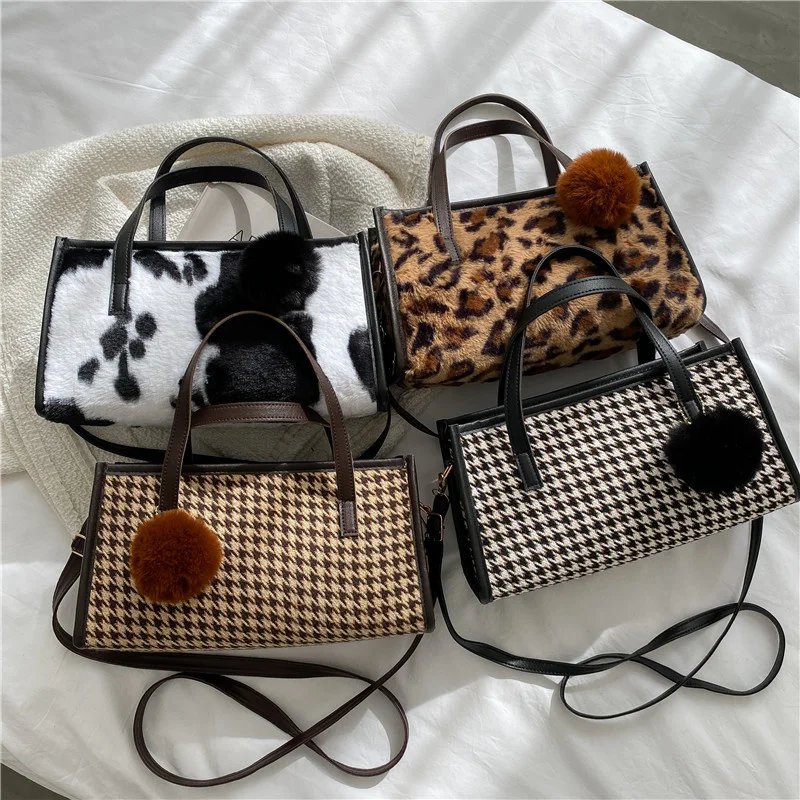

Vintage Plaid Women's Bag Tote Autumn Winter 2023 Female Crossbody Shoulder Bag Design Handbag Messenger Bags Trend Women's Bag
