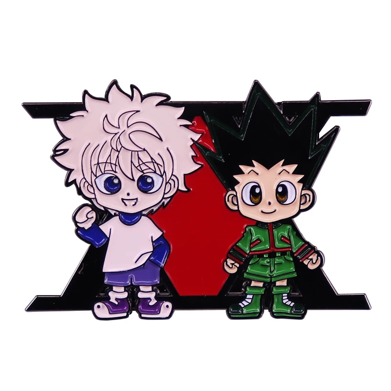 Hunter X Killua and Gon эмалированная булавка брошка мультфильм Badge аксессуары для друга Gift