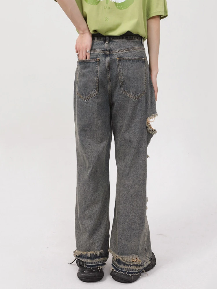 Four Seasons Men's Summer Casual Jeans Men New Korean Fashion Personality Straight Men Pants Retro Trousers INS Hot Sale JEANS