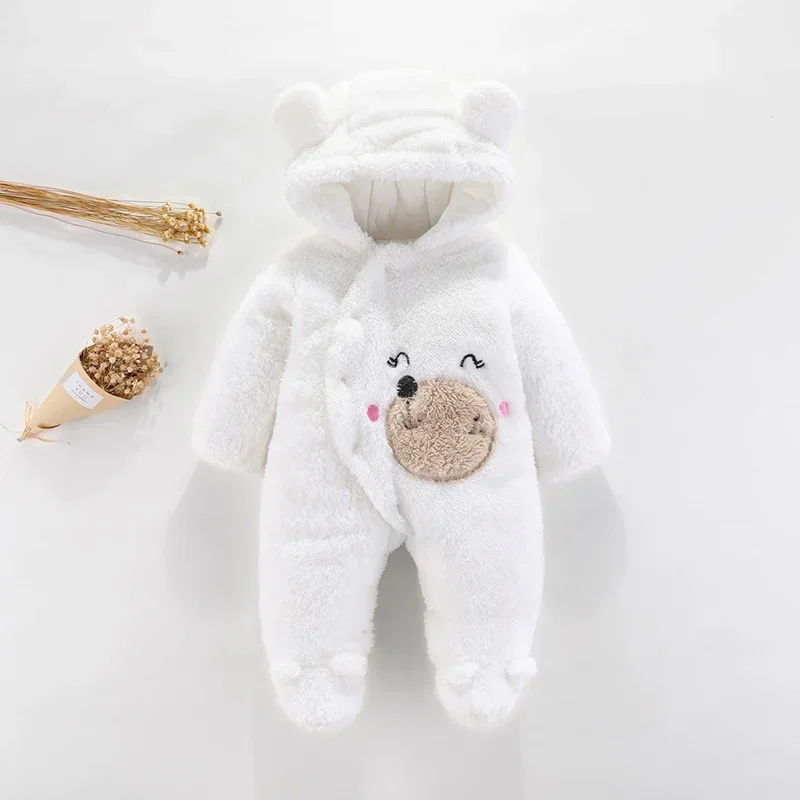 Детские зимние теплые комбинезоны для новорожденных девочек фланелевый