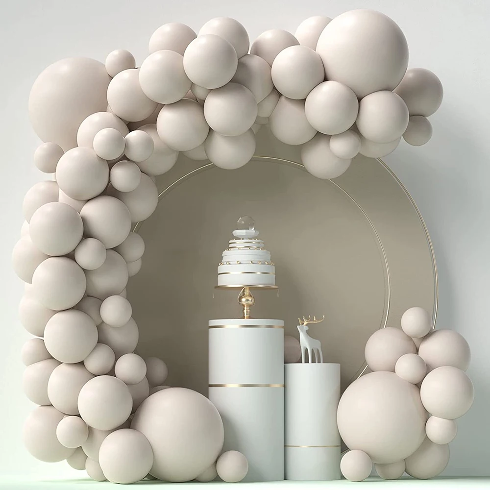 

86Pcs White Sand Balloon Garland Arch Kit Anniversary Christmas Balloons Wedding Birthday Baby Shower Party Decorations