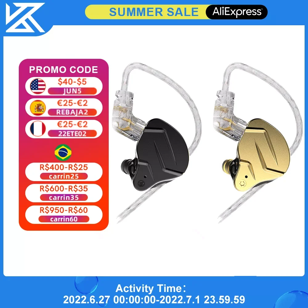 

KZ ZSN Pro X Metal Wired Headset Hybrid Technology 1BA+1DD In Ear HiFi Monitor Earphone With Microphone Sport Game Headphones