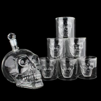 700ml skull shot glasss of wine dispenser whisky bottle cup high end vodka alcohol crystal glass decanter head whiskey spirits