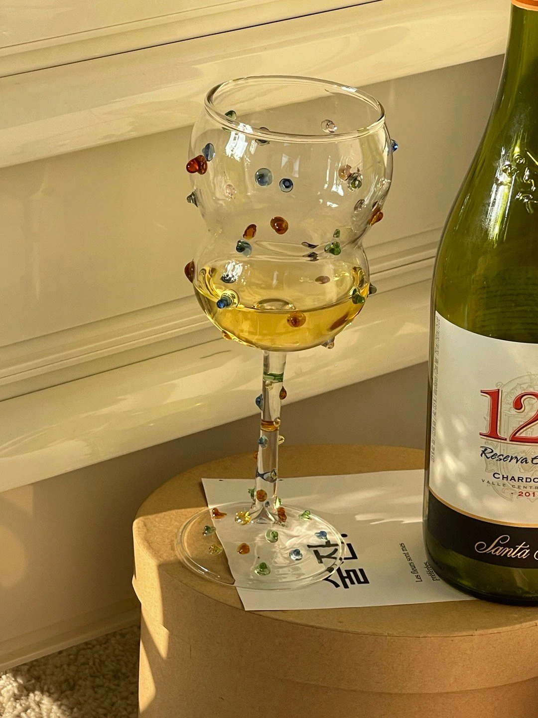 Красный бокал из боросиликатного стекла