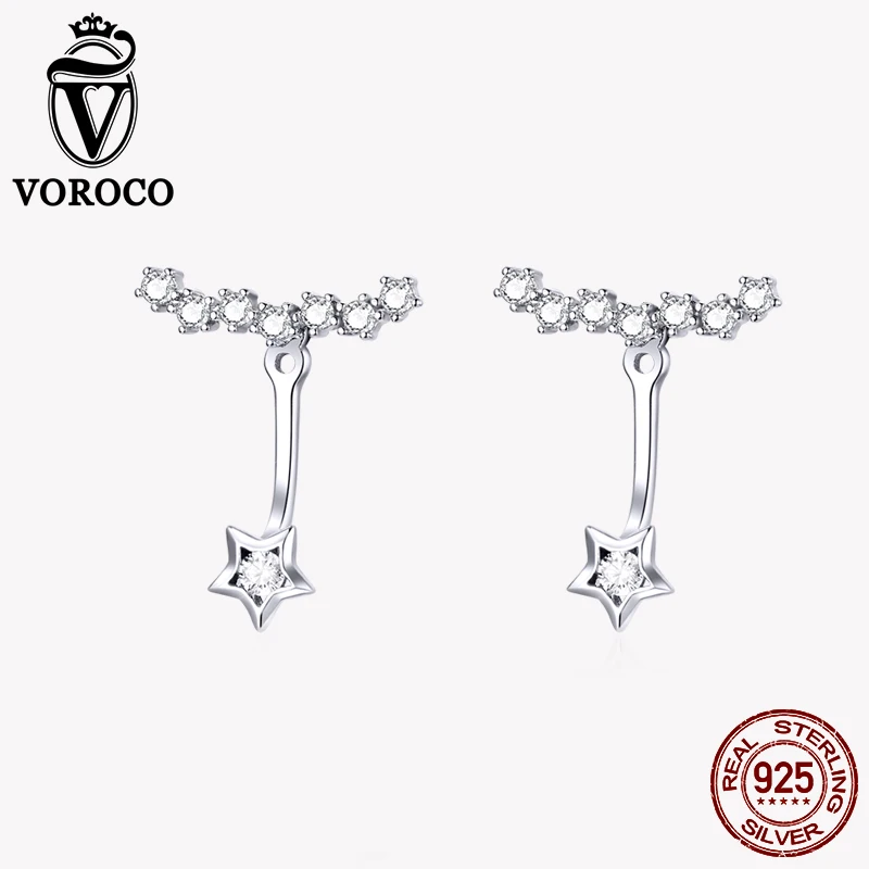 

Серьги-подвески женские из серебра 925 пробы с 7 кристаллами