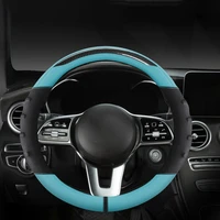 dropshipping steering wheel case sweat proof breathable universal carbon fiber anti skid car steering cover for driver