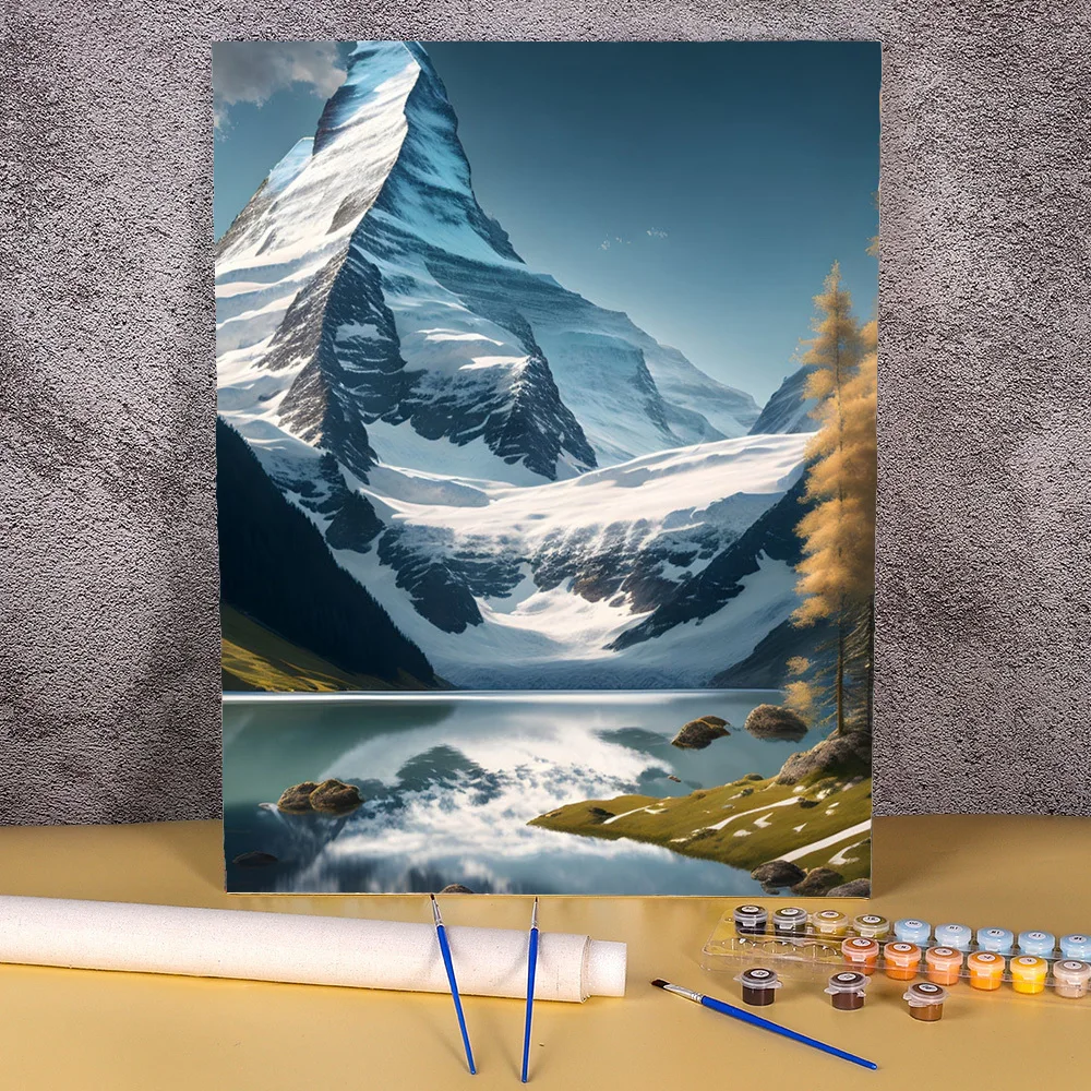 

Painting By Numbers For Adult Snow Mountain Modular Picture For Drawing Canvas Oil Paint Package Home Decor Wall Art Pintura