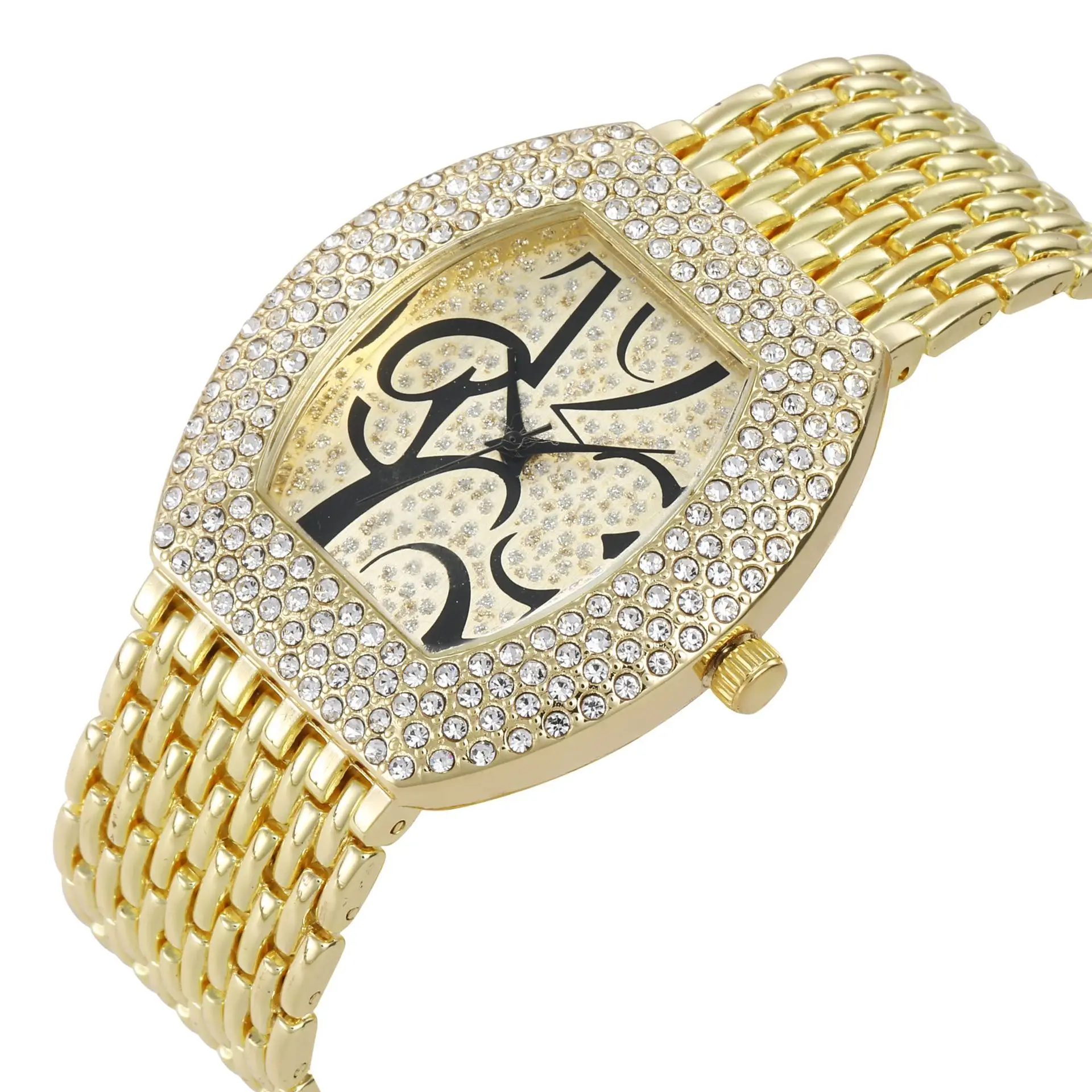 Watch Women Iced Out Rhinestone Diamound Wrist Watch Ladies Watches Women Simple Quartz Watch Hot Sale Women Fashion Reloj Mujer