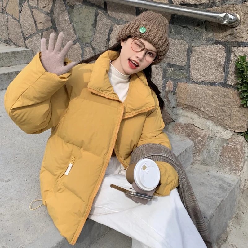 

Make firm offers cotton-padded clothes coat collar white cotton-padded jacket in winter to keep warm the cold woman