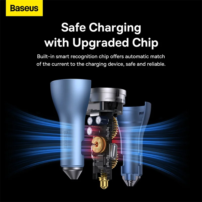 baseus 65w car charger usb type c port pd qc fast charging for car phone charger for iphone 13 12 samsung free global shipping
