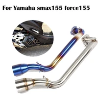 exhaust header front connect link pipe slip on exhaust muffler stainless steel silver blue color for yamaha smax155 force155