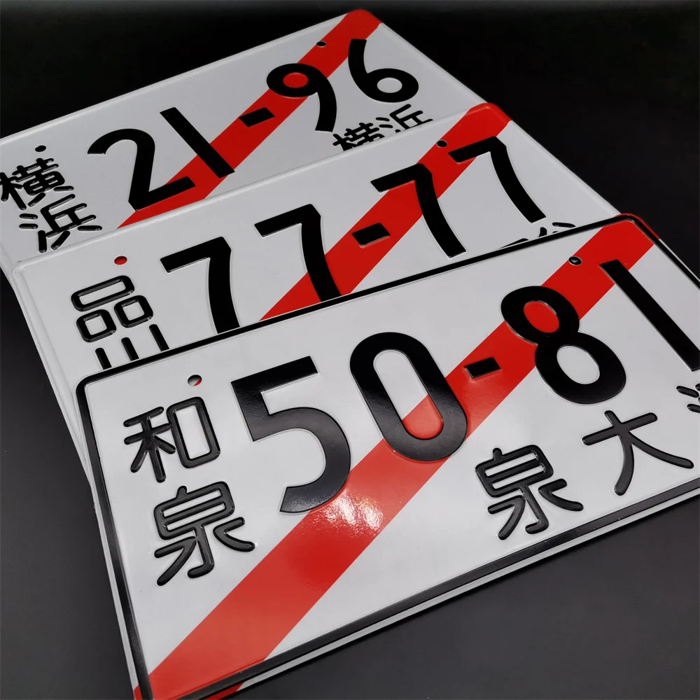 

Newest Universal Japanese License Plate Aluminum Tag For JDM Racing Osaka 19-85 3D Japan Number Plate Car Motorcycle Accessories