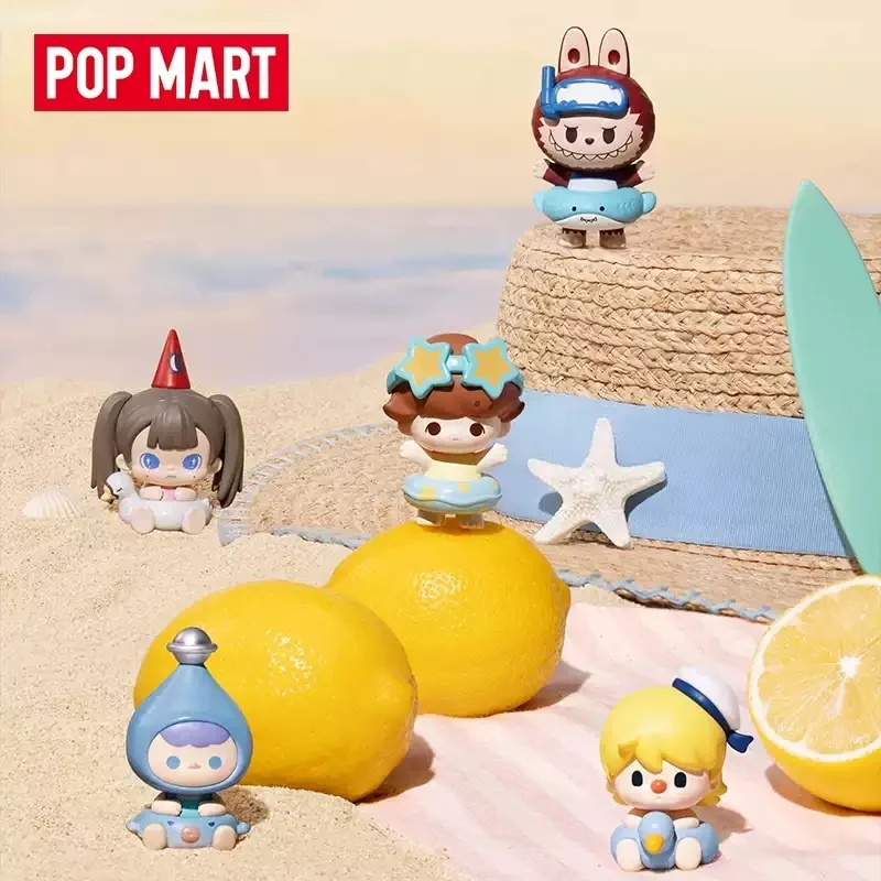 Фото Новая коллекционная мини-фигурка POP MART POP BEAN Island Vacation Blind Box: художественная игрушка, декор для рабочего стола, таинственная коробка, подарок на день рождения №1