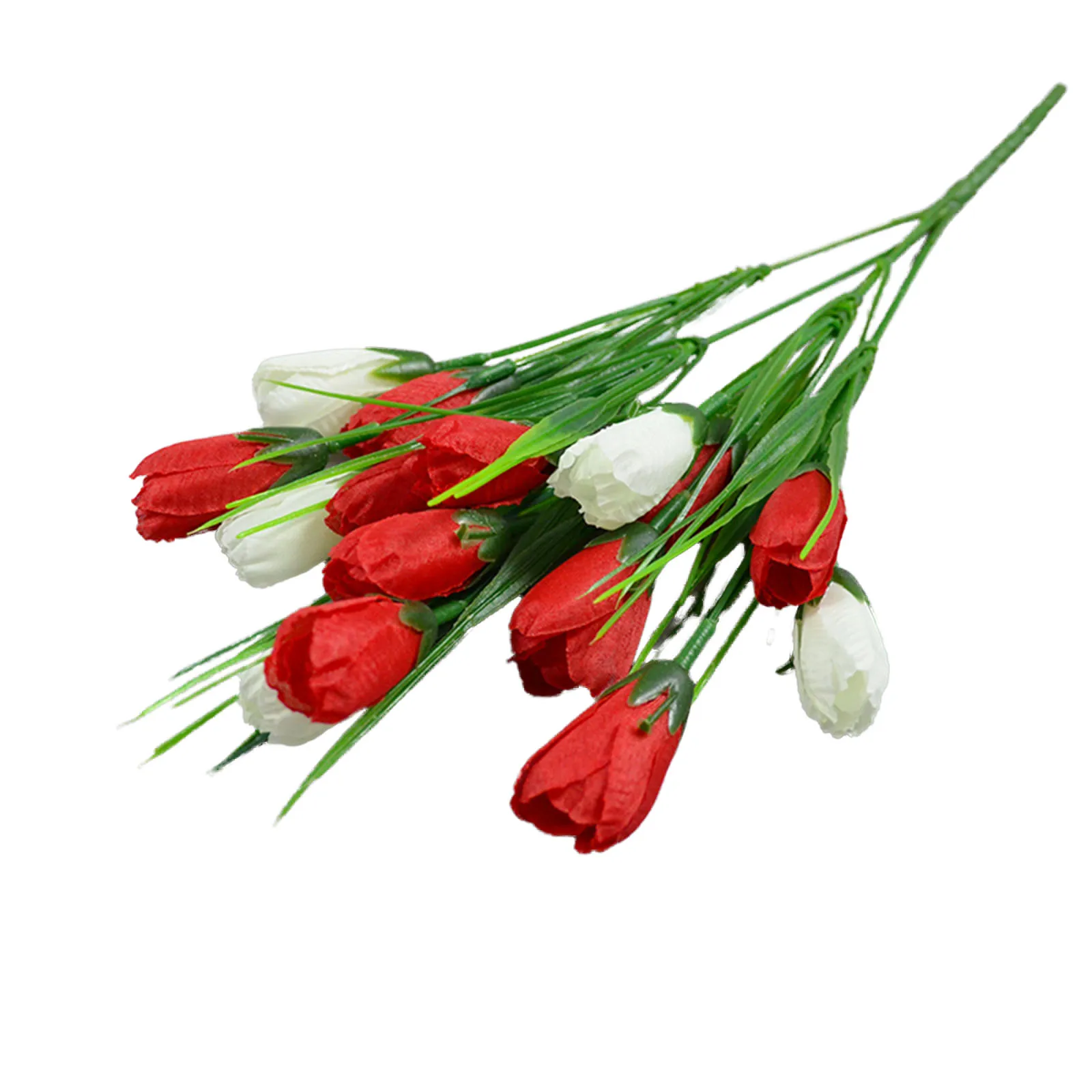 

Двухцветные искусственные стебли тюльпанов, искусственная цветочная композиция, ваза-наполнитель для вечеринки, фермерского дома, украшение дома, искусственный цветок