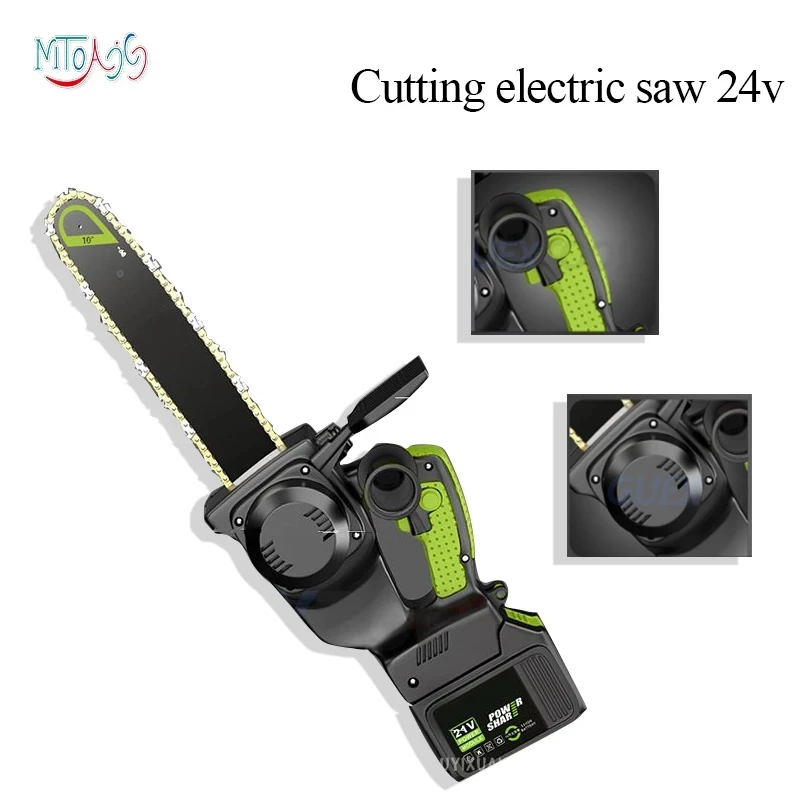 Rechargeable single strand chain saw household small handheld wireless electric lithium battery outdoor logging cutting chainsaw