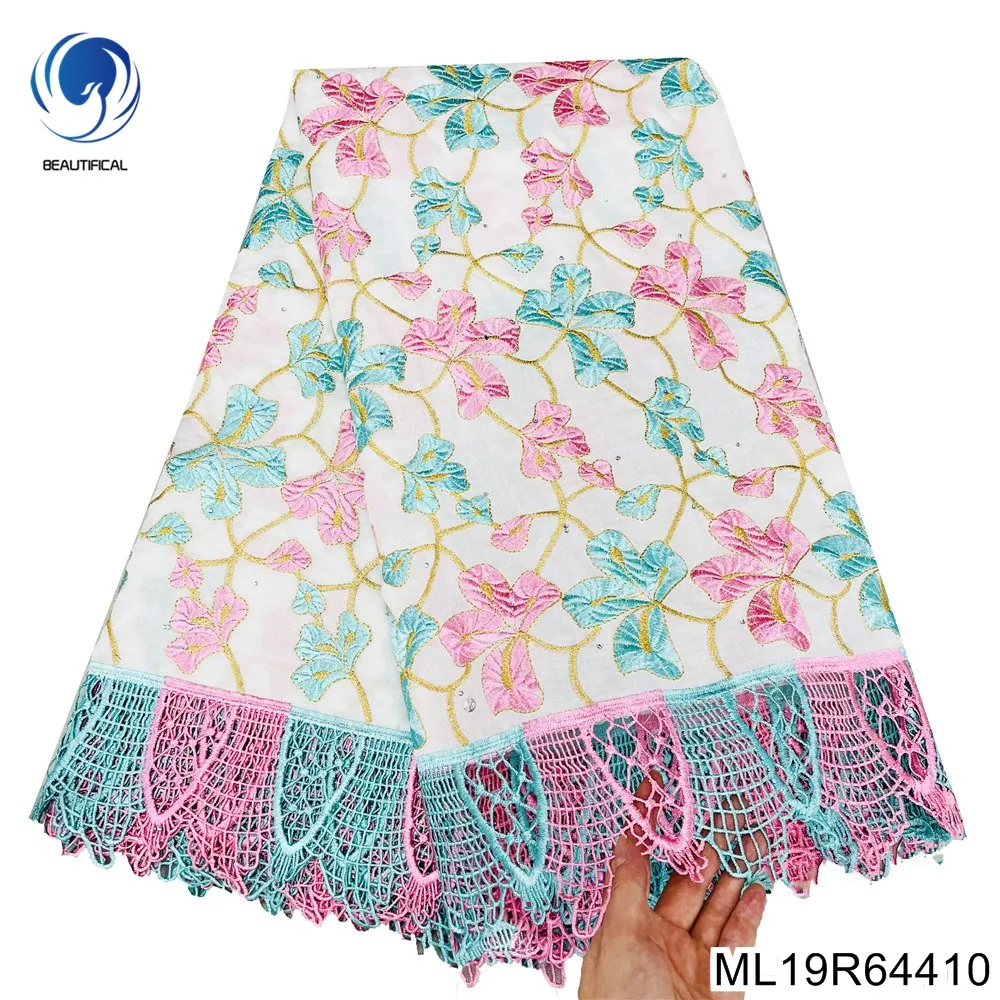 

Африканское кружево для свадьбы 2023 Новое нигеривечерние красивое Красочное платье с 100% хлопковой тканью Высококачественная вышивка ML19R644