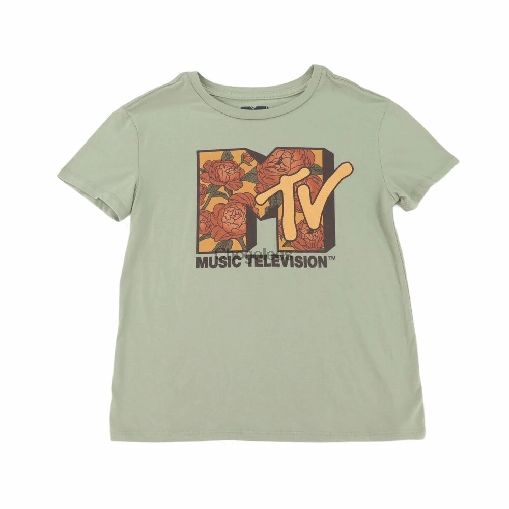 MTV музыкальное телевидение кислота промытый темно-красный цветочный логотип