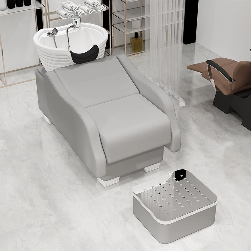 Черно-белый шампунь стул для парикмахерской женский Парикмахерская кровать