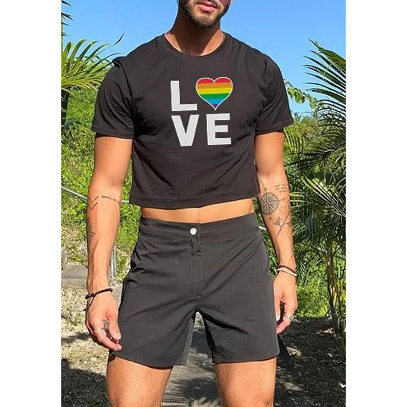 

Badassdude Rainbow Love Printing Men's Casual Fashion T-shirt