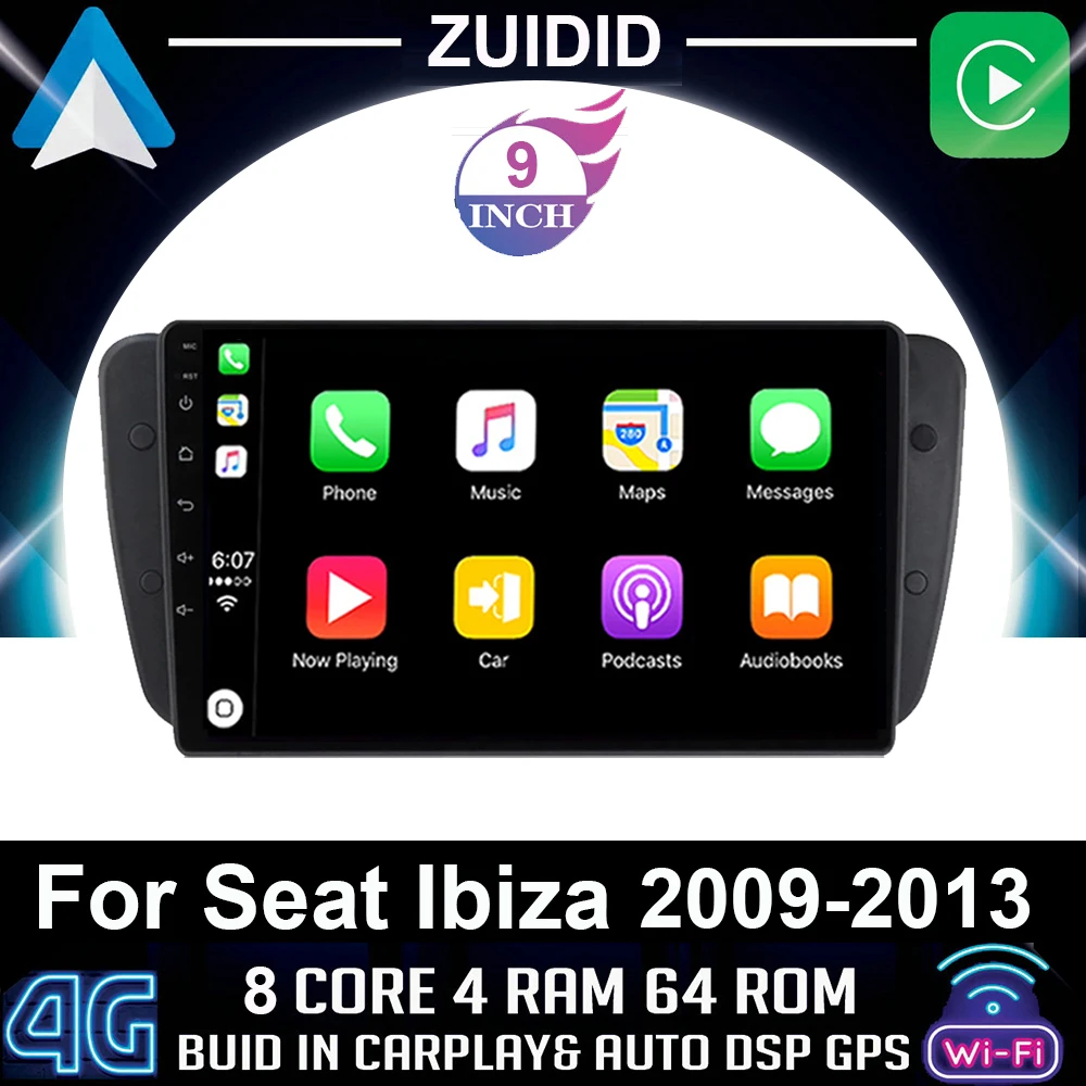 Автомагнитола 2 Din на Android 10 для Seat Ibiza 6j 2009 2010 2012 2013 MK4 FR GPS-навигация аудио экран