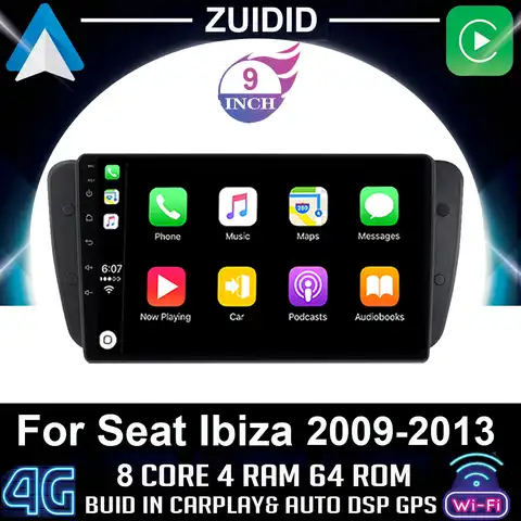 Автомагнитола 2 Din на Android 10 для Seat Ibiza 6j, 2009, 2010, 2012, 2013, MK4, FR, GPS-навигация, аудио экран, мультимедиа, Wi-Fi