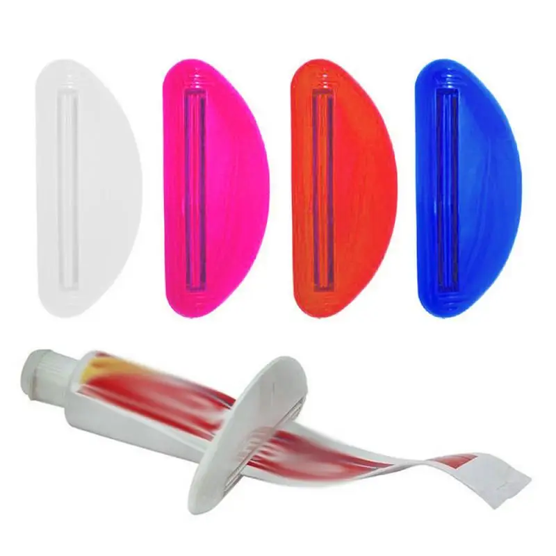 

Creative Toothpaste Squeezer Plastic Tube Press Dispenser Hands Free Portable Rolling Toothpaste Squeezer Bathroom Random Color