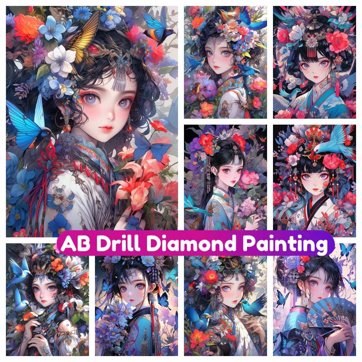 Полная квадратная круглая мозаика алмазная живопись вышивка цветок девушка 5D DIY