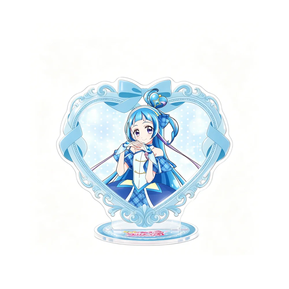 Фото Аниме-мерч по You and Idol Precure 2026: Новый полный набор, кавайные акриловые подставки-брелоки в форме сердца, в стиле Cure Zunkyun Kiss Idol №3