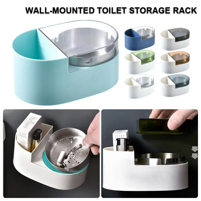 

Practical Toilet Bathroom Wall Mounted Ashtrays Stainless Steel Ashtray Holder For Home Portable Lightweight Design Handy Use