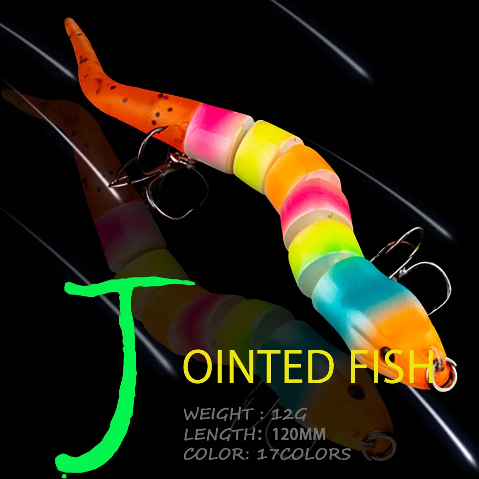 

WALK FISH новые воблеры 12 см, 12 г, приманка для угоря, искусственная наживка с крючком, свимбейт, 7 сегментов, жесткая приманка для рыбной ловли, снасть, приманка