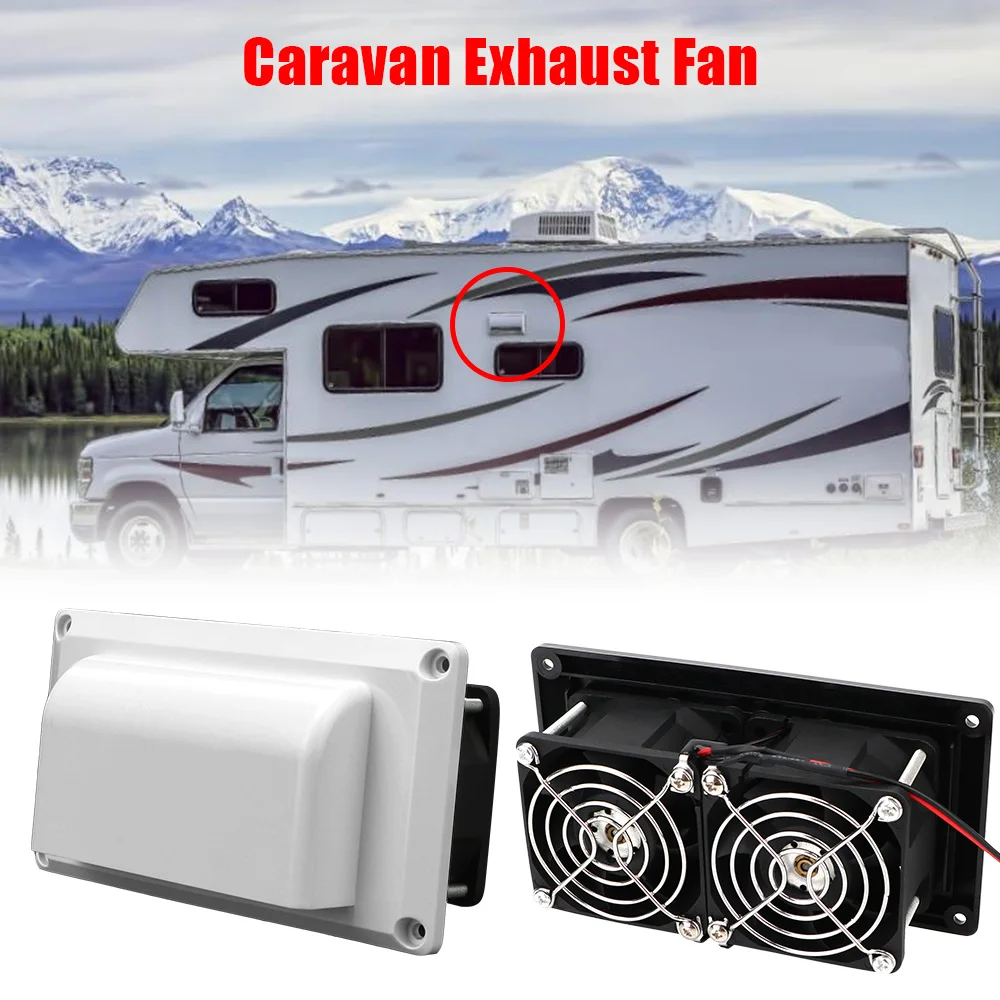 

For Camper Trailer Motorhome Boat Marine Yacht Caravan Side Air Vent Ventilation Exhaust Fan 12V 25W