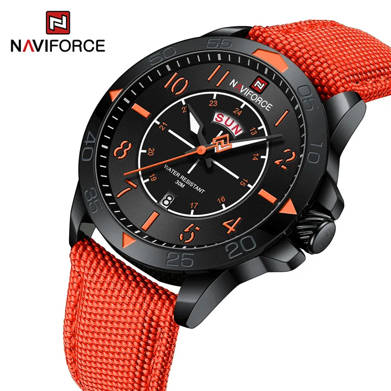 

Оригинальный бренд NAVIFORCE новый дизайн модные повседневные часы для мужчин Роскошные водонепроницаемые нейлоновые ремешки кварцевые наручные часы Reloj Hombre