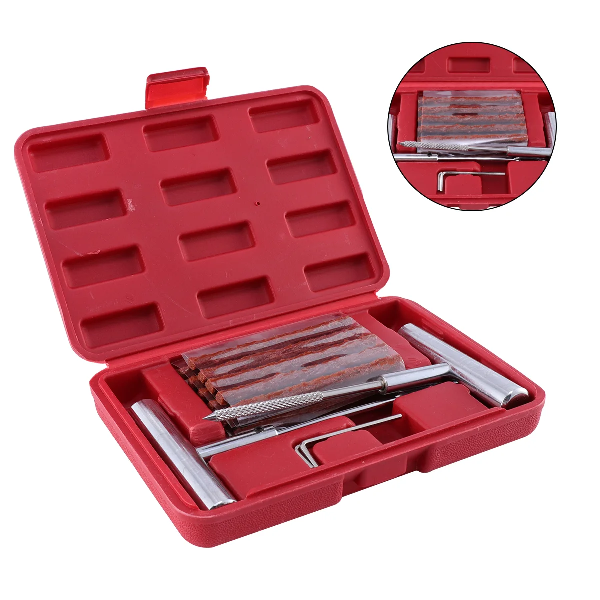 

1 Set of 24pcs Tire Repair Tool Portable Tire Repair Kit Multi-function Tire Repair Supply Tire Accessory for Auto Motorcycle