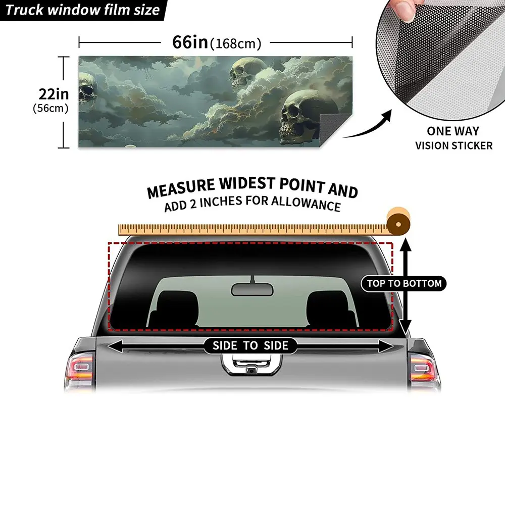 Удивительные черепа поплавок в облаке наклейка на заднее лобовое стекло