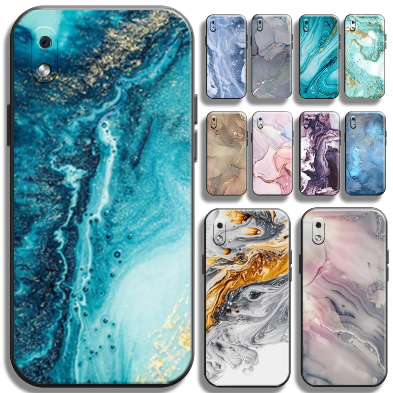 

Watercolor Marble Pattern Phone Case For Samsung Galaxy A10 A10S TPU Shockproof Back Shell Coque Liquid Silicon Cover Soft