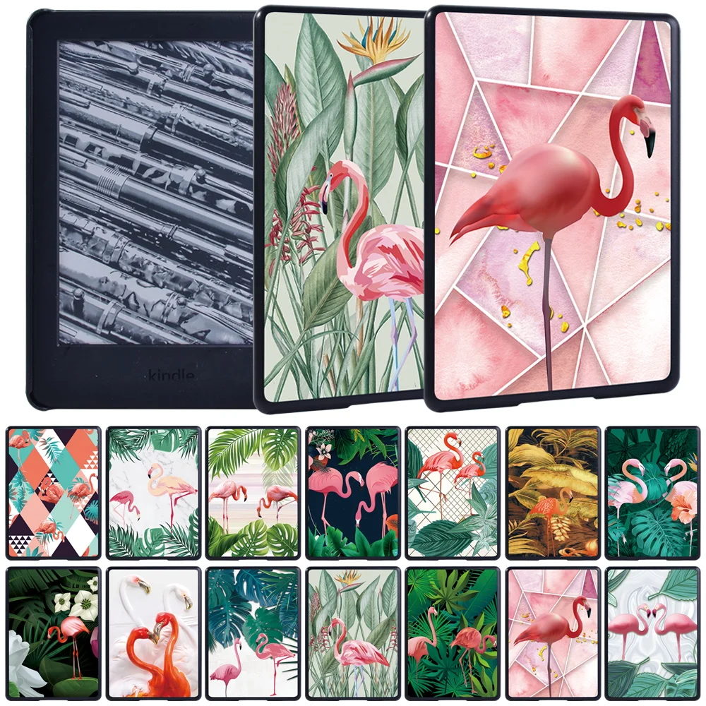 

Tablet Case for Amazon Kindle 8th Gen 2016/10th Gen 2019/Kindle Ereader Paperwhite 1/2/3/4 Slim Hard Flamingo Back Case + Stylus