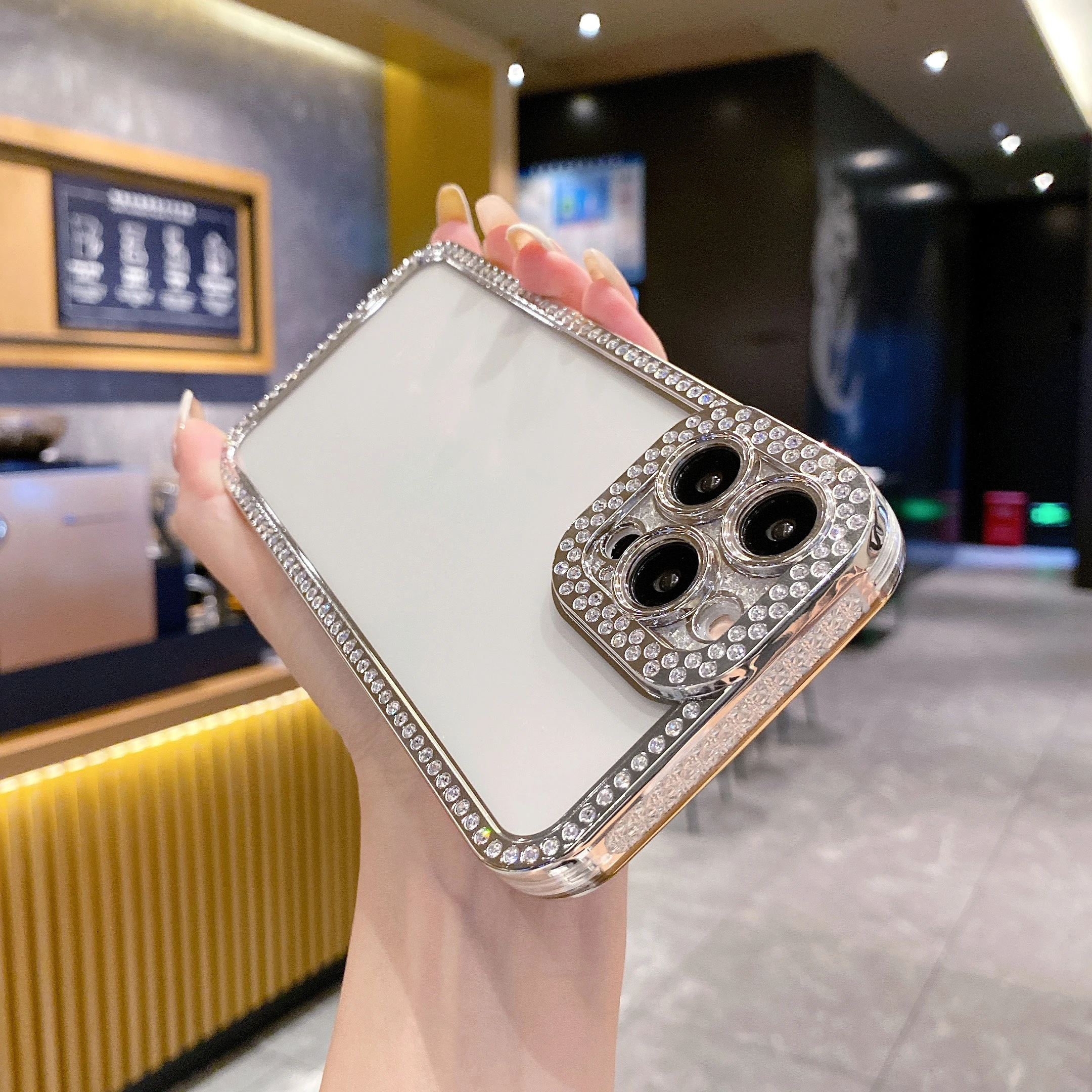 Роскошный Алмазный Прозрачный чехол для телефона iPhone 15 14 13 12 11 Pro Max