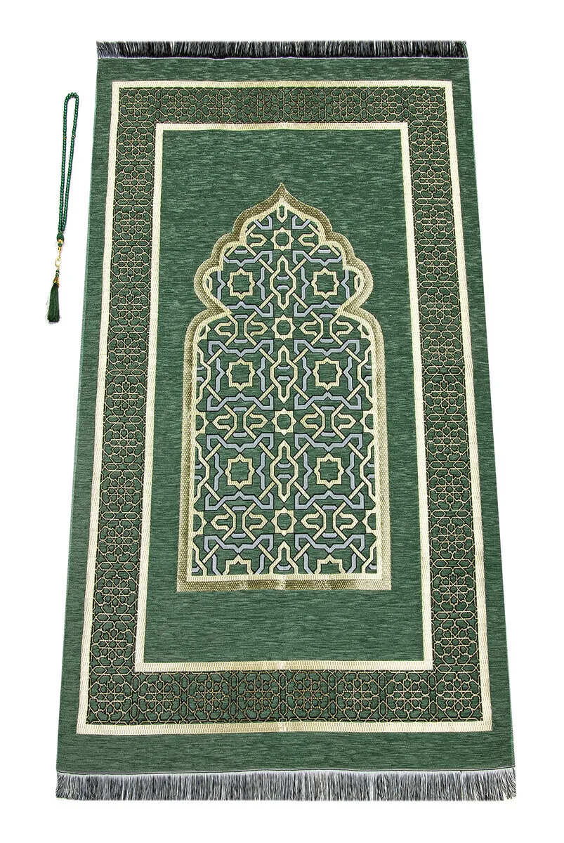

Молитвенный коврик IQRAH Seljuk с мотивом династии из синели, зеленый