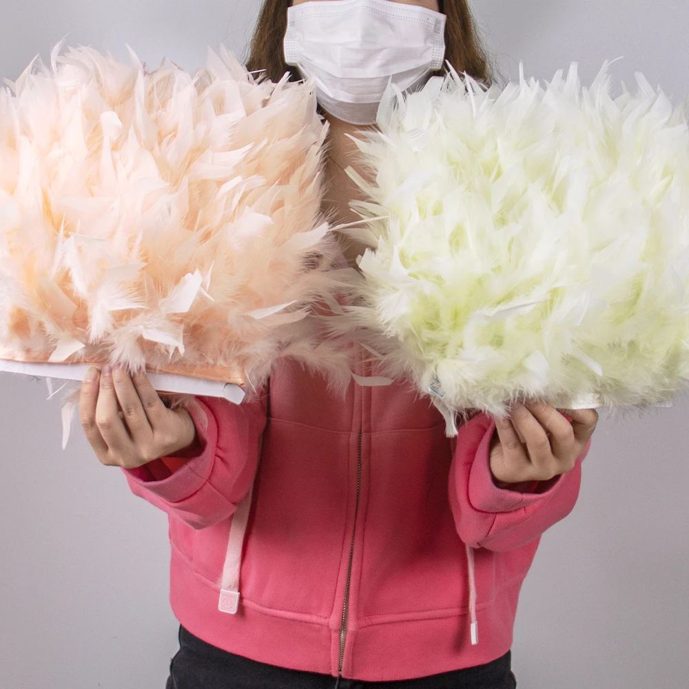 1 ярд натуральные перья индейки отделочная лента 10-15 см/4-6 дюймов белое перо