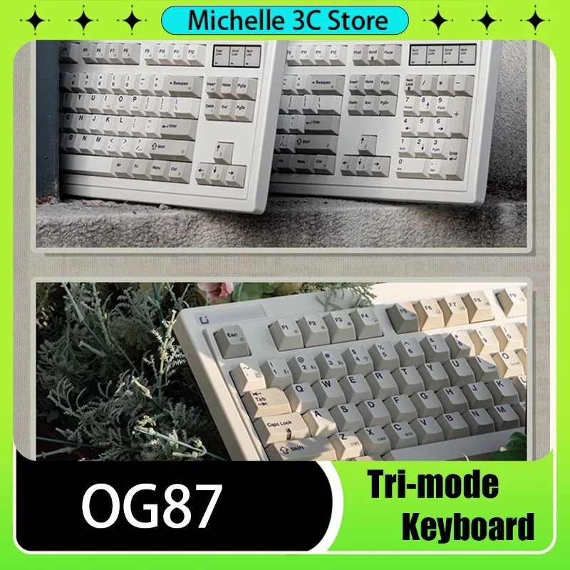 Механическая клавиатура OG87 трехрежимная Беспроводная/Bluetooth в ретро стиле 84