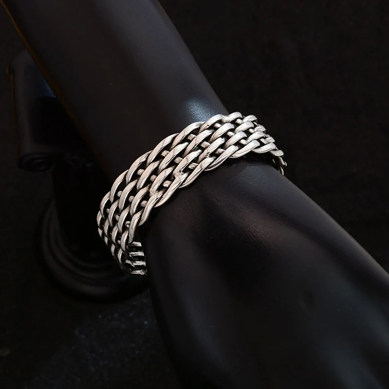 Фото Foxanry Weave Twist геометрический широкий браслет-манжета для женщин пары этнические простые модные индивидуальные винтажные вечерние ювелирные изделия подарки №5