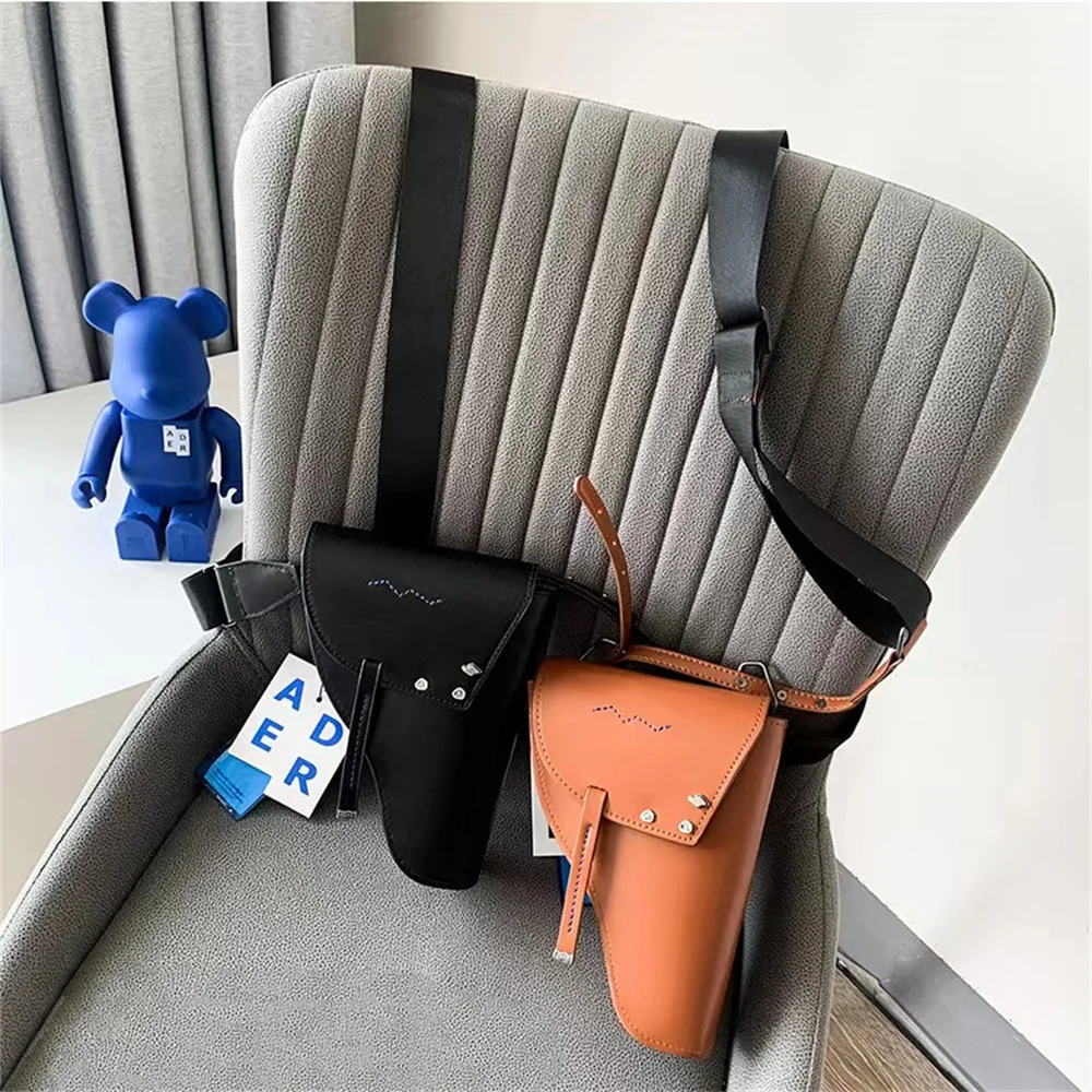 ADER ERROR High Quality 1:1 Retro Waist Bag Diagonal Shoulder Bag Men And Women Wild Leather Bag Fashion Small Square Bag